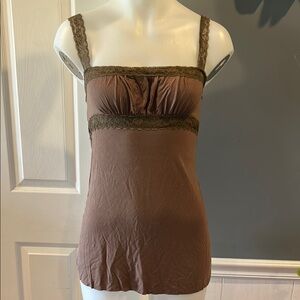 POL Chocolate Lace Accent Tank
